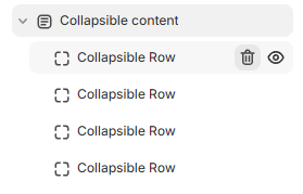 Collapsible content settings